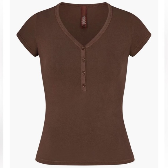 SKIMS VINTAGE HENLEY T-SHIRT - Picture 4 of 4